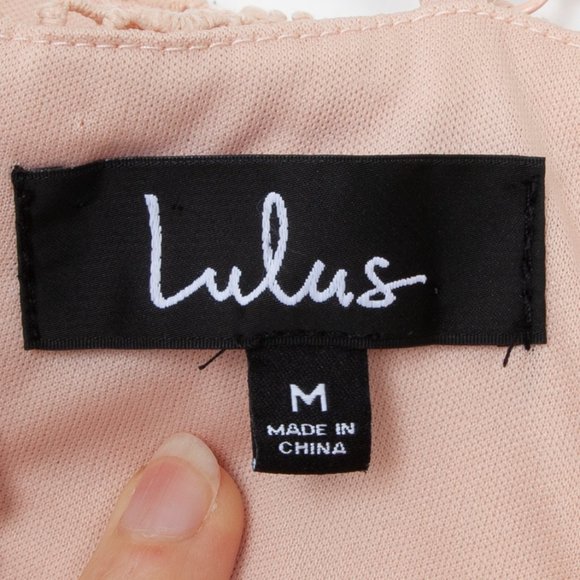 Lulu's Madalyn Blush Lace Maxi Dress Size Medium - Picture 9 of 10
